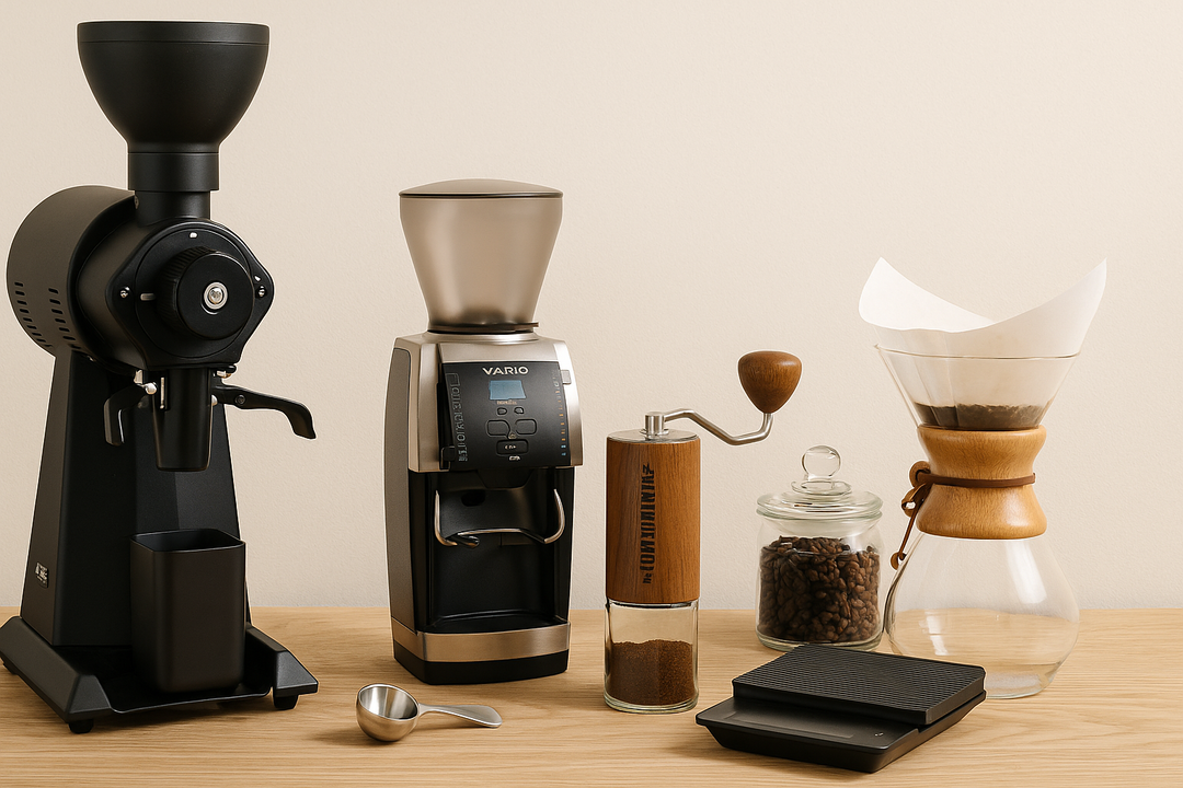 أفضل مطحنة قهوة منزلية لعام 2025 مع كوب قهوة جاهز