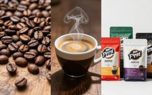 مقارنة بين حبوب القهوة المختصة والقهوة التجارية توضح فرق الجودة.