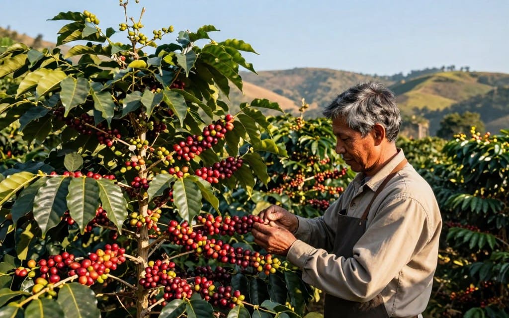 حبوب قهوة مختصة متنوعة توضح الفرق بين طرق المعالجة والإيحاءات الحسية.